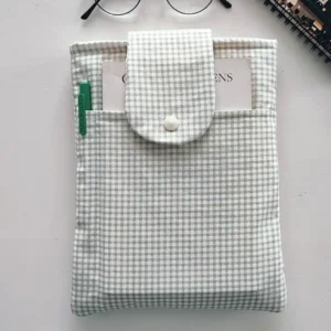 Pötikareli Cepli Elyaf Dolgulu Kitap Kılıfı Yeşil - Görsel 1