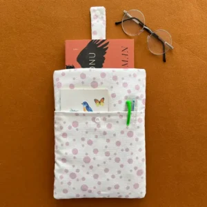Pembe Puantiyeli Cepli Kumaş Kitap Kılıfı - Görsel 8