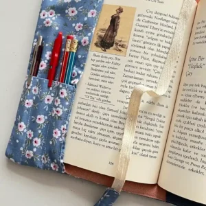 Mavi Çiçekli Organizer Kitap Kılıfı - Görsel 10