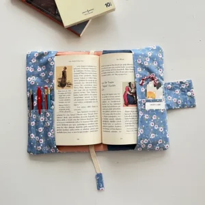 Mavi Çiçekli Organizer Kitap Kılıfı - Görsel 2