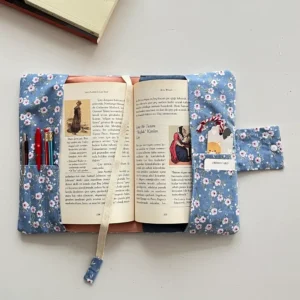 Mavi Çiçekli Organizer Kitap Kılıfı - Görsel 3