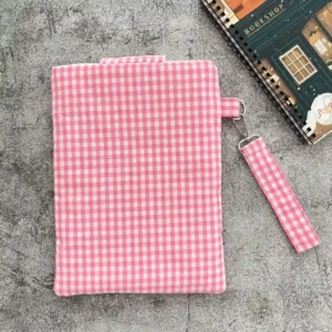 Pembe Pötikare El Askılı Kumaş Kitap Kılıfı - Görsel 4