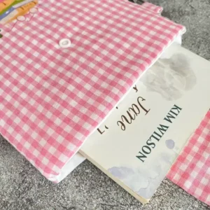 Pembe Pötikare El Askılı Kumaş Kitap Kılıfı - Görsel 7