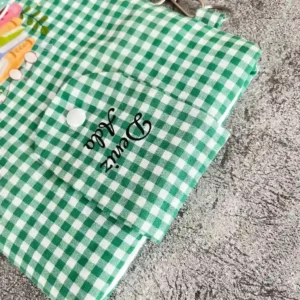 Yeşil Pötikare El Askılı Kumaş Kitap Kılıfı - Görsel 6